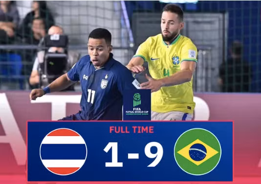 Thái Lan thua 1-9 trước Brazil ở World Cup futsal 2024
