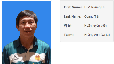 Trợ lý Lê Quang Trãi được đăng kỳ chức danh HLV trưởng HAGL tại V-League 2024/25