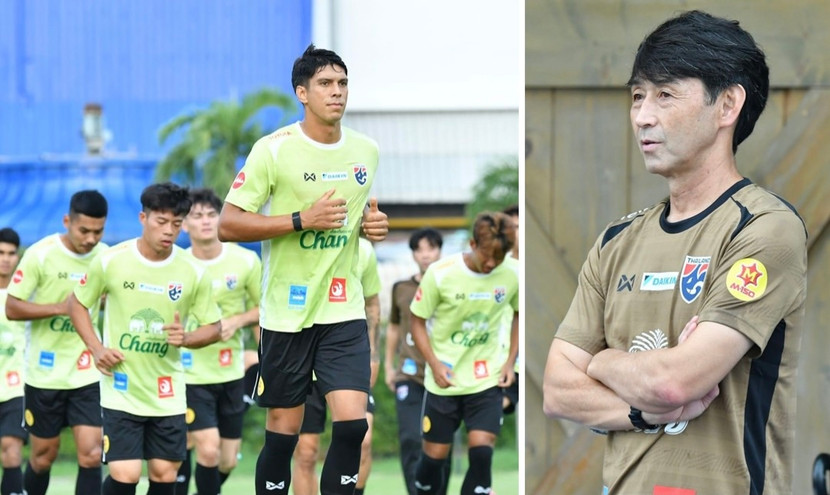 HLV Ishii cùng tuyển Thái Lan tập luyện trước ngày sang Hà Nội dự LPBank Cup 2024