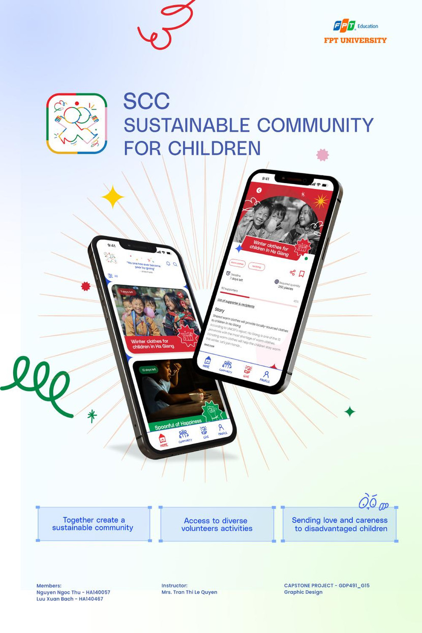 Tác phẩm "SCC-Hỗ trợ cộng đồng cho trẻ em nghèo" của nhóm tác giả Trần Thị Lệ Quyên, Nguyễn Ngọc Thu, Lưu Xuân Bách đoạt giải Nhì loại hình Thiết kế sáng tạo Tác phẩm "SCC-Hỗ trợ cộng đồng cho trẻ em nghèo" của nhóm tác giả Trần Thị Lệ Quyên, Nguyễn Ngọc Thu, Lưu Xuân Bách đoạt giải Nhì loại hình Thiết kế sáng tạo
