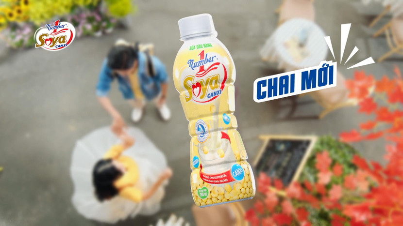 Sữa đậu nành Number 1 Soya Canxi chai mới tiện dụng hơn Sữa đậu nành Number 1 Soya Canxi chai mới tiện dụng hơn