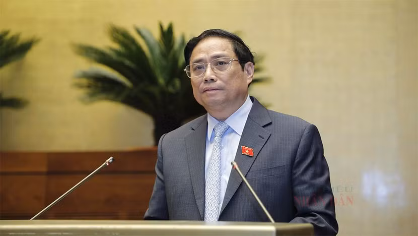 Thủ tướng Chính phủ Phạm Minh Chính phát biểu tại phiên chất vấn
