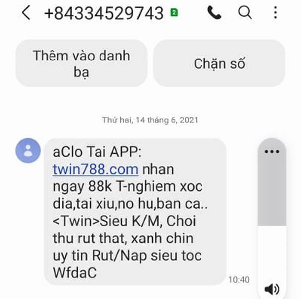 Tin nhắn rác mời gọi chơi game lại liên tục gửi tới người dùng điện thoại Tin nhắn rác mời gọi chơi game lại liên tục gửi tới người dùng điện thoại