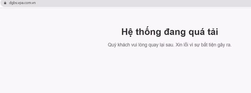 Trang Web đấu giá biển số xe ô tô thông tin quá tải không thể truy cập được Trang Web đấu giá biển số xe ô tô thông tin quá tải không thể truy cập được