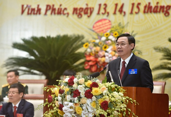 Ủy viên Bộ Chính trị, Bí thư Thành ủy Hà Nội Vương Đình Huệ phát biểu chỉ đạo tại Đại hội