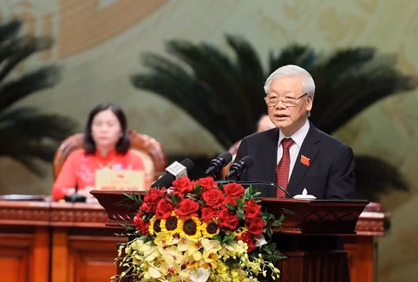 Tổng Bí thư, Chủ tịch nước Nguyễn Phú Trọng phát biểu chỉ đạo tại đại hội