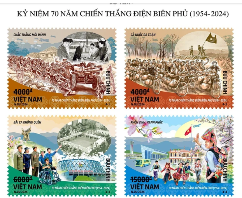 Bộ tem Kỷ niệm 70 năm chiến thắng Điện Biên Phủ (1954-2024)