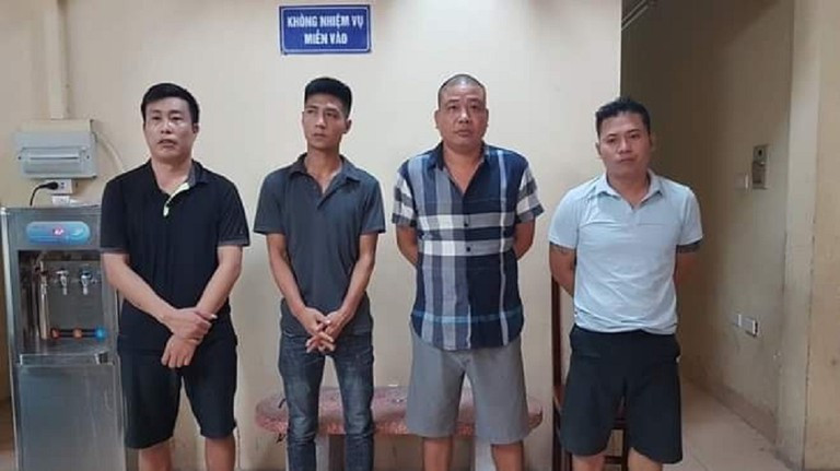 Các đối tượng hoạt động tín dụng đen bị Phòng Cảnh sát Hình sự - CATP Hà Nội bắt giữ