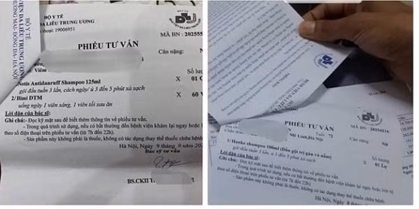 Bác sĩ Bệnh viện Da liễu Trung ương kê "Phiếu tư vấn" đi kèm đơn thuốc cho người bệnh