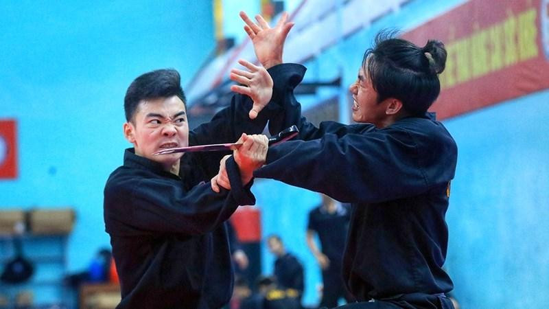 Các võ sĩ Pencak Silat Việt Nam tập luyện cho SEA Games 31 (Ảnh: TTXVN)