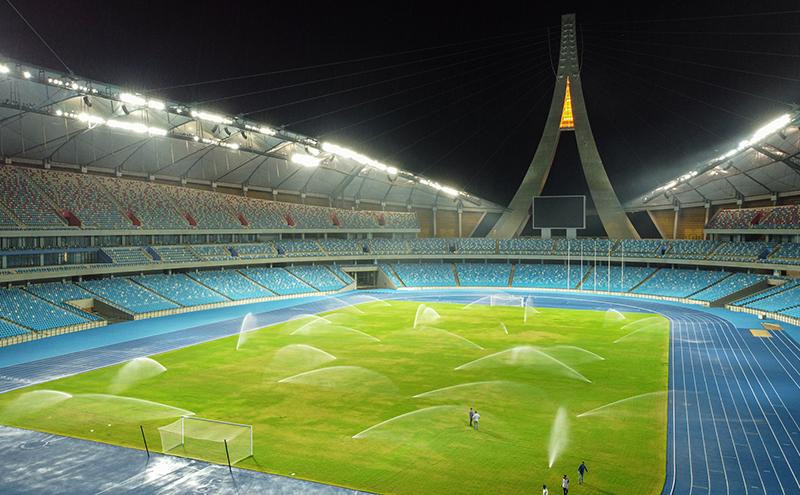 Sân Morodok Techno có sức chứa 60.000 chỗ ngồi vừa khánh thành hồi tháng 9-2021 Ảnh: Khmertimeskh Sân Morodok Techno có sức chứa 60.000 chỗ ngồi vừa khánh thành hồi tháng 9-2021 Ảnh: Khmertimeskh