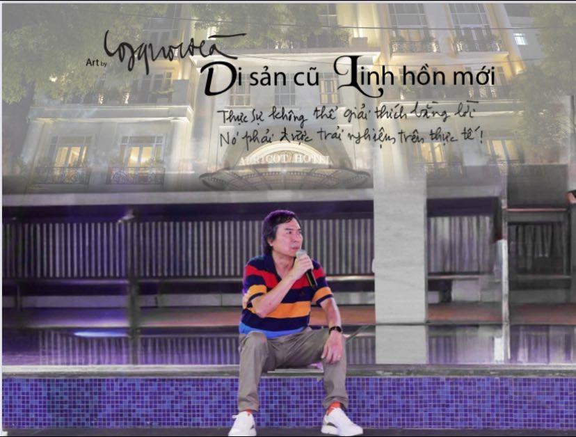 Hình ảnh cố họa sĩ Công Quốc Hà được tạo dựng tại không gian trưng bày.