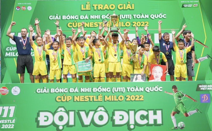 Sông Lam Nghệ An đăng quang Giải bóng đá nhi đồng toàn quốc - Cúp Nestlé MILO 2022
