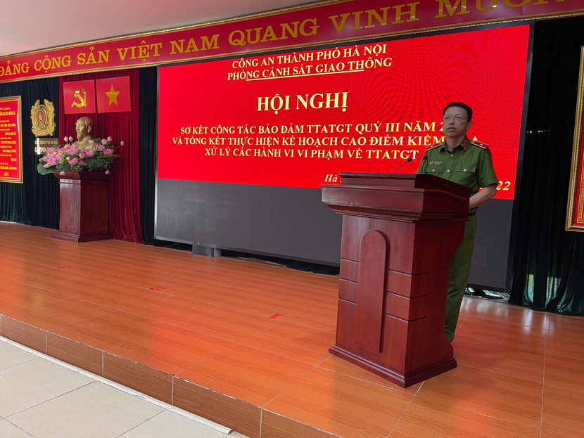 Thiếu tướng Nguyễn Hồng Ky - Phó Giám đốc CATP phát biểu chỉ đạo Hội nghị