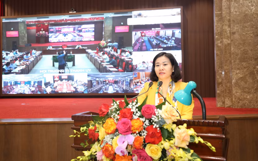 Phó Bí thư Thường trực Thành ủy Hà Nội Nguyễn Thị Tuyến phát biểu kết luận