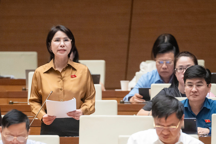 ĐBQH Trần Thị Nhị Hà (đoàn Hà Nội) phát biểu thảo luận