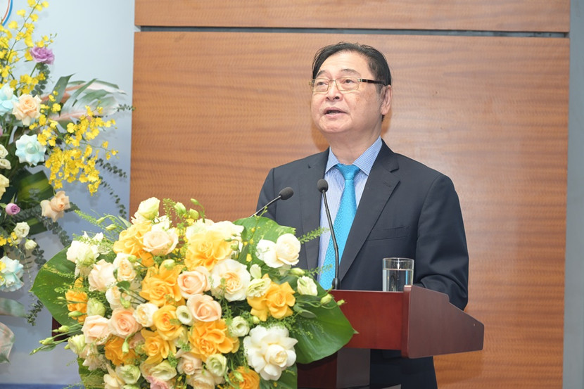 TSKH Phan Xuân Dũng - Bí thư Đảng đoàn, Chủ tịch Liên hiệp các Hội Khoa học và Kỹ thuật Việt Nam phát biểu.