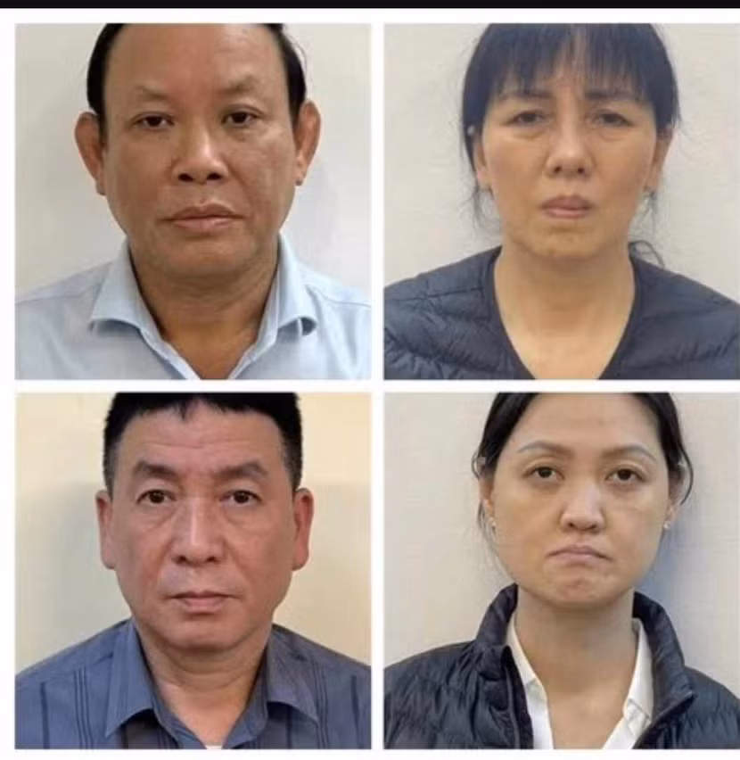 Cựu Chủ tịch NXB Giáo dục Nguyễn Đức Thái và 3 bị can trong vụ án.