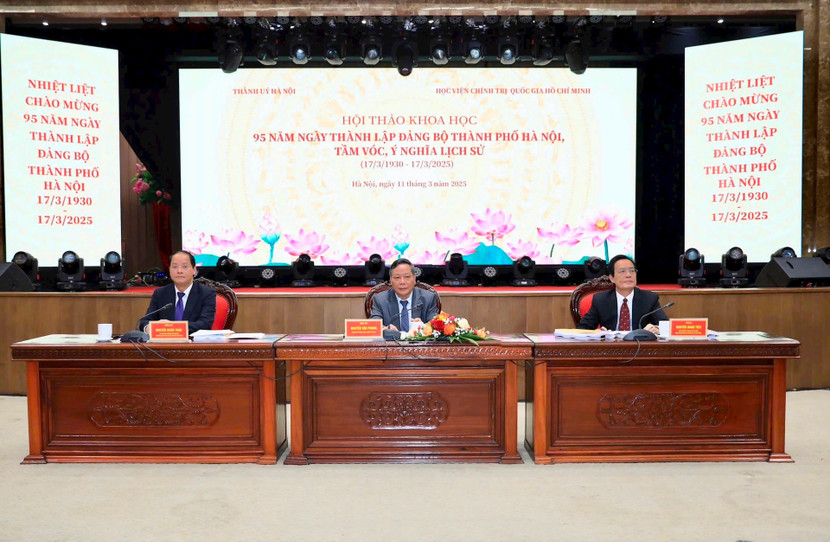 Các đồng chí chủ trì buổi hội thảo