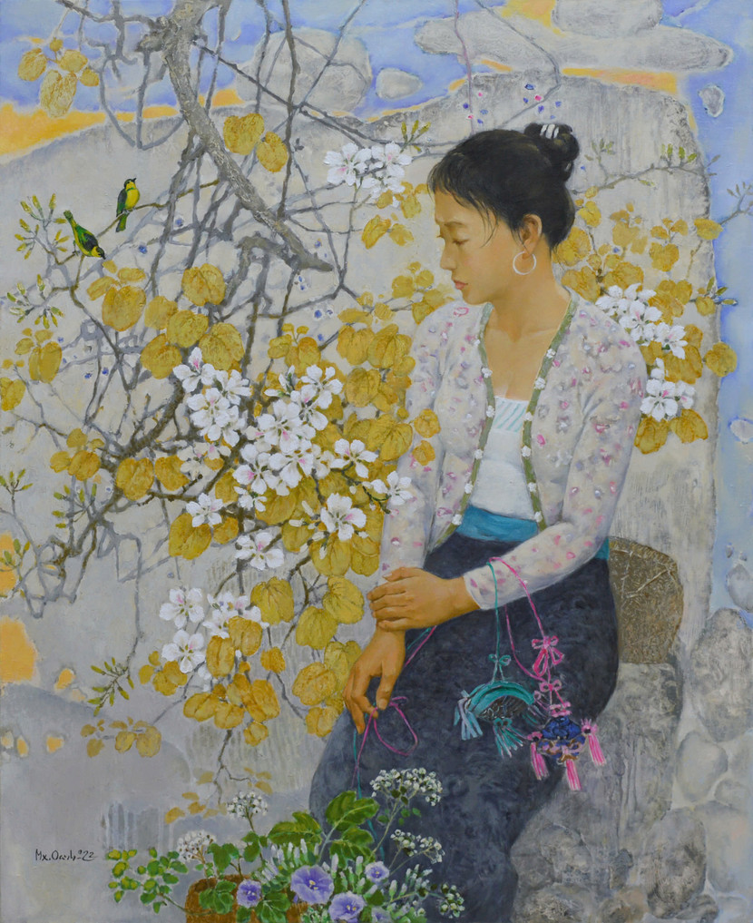 Mai Xuân Oanh Tác phẩm: Hương rừng Kích thước: 90cm x 100cm Chất liệu: Sơn dầu Năm sáng tác: 2022