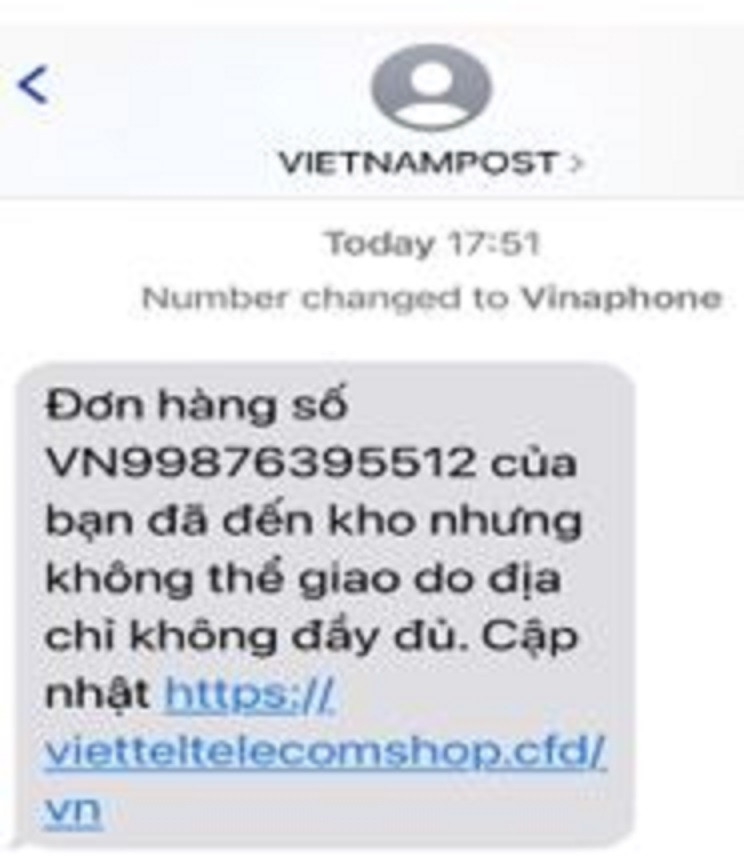 Nội dung tin nhắn lừa đảo mà các đối tượng phát tán
