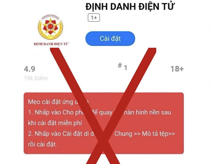 Cảnh giác với các hướng dẫn cài đặt VNeID giả mạo