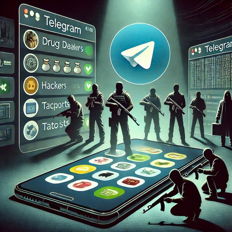 Telegram đang trở thành “thiên đường” cho các hoạt động tội phạm mạng (Ảnh minh họa: A.I)