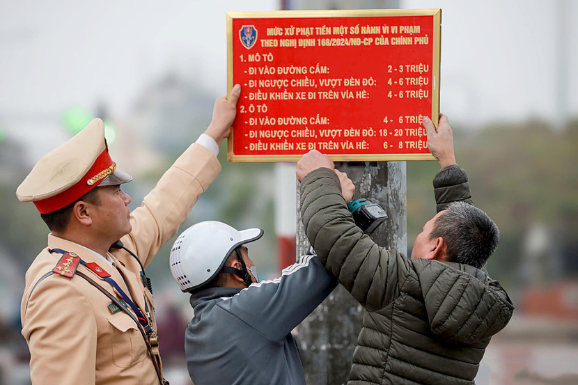 Các biển thông báo như thế này được lắp tại 58 nút giao trọng điểm