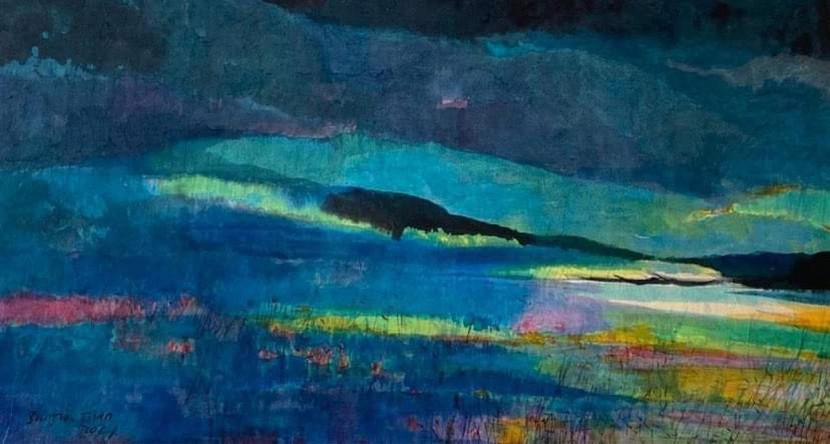 Tác phẩm "Dòng sông Thu" của họa sĩ Bùi Tiến Tuấn