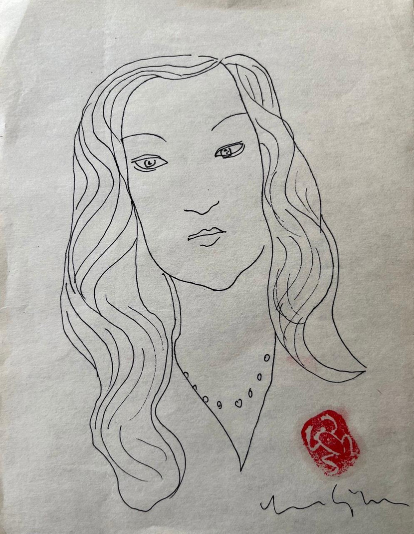 "Chân dung thiếu nữ" của cố họa sĩ Lưu Công Nhân