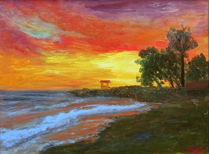 Tác phẩm "Sắc màu hoàng hôn" của họa sĩ Trần Thảo Hiền