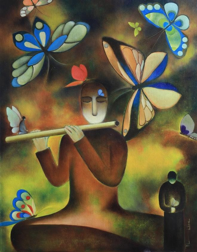 Bức Người thổi sáo 3 của Nguyễn Quang Thiều. Bức Người thổi sáo 3 của Nguyễn Quang Thiều.