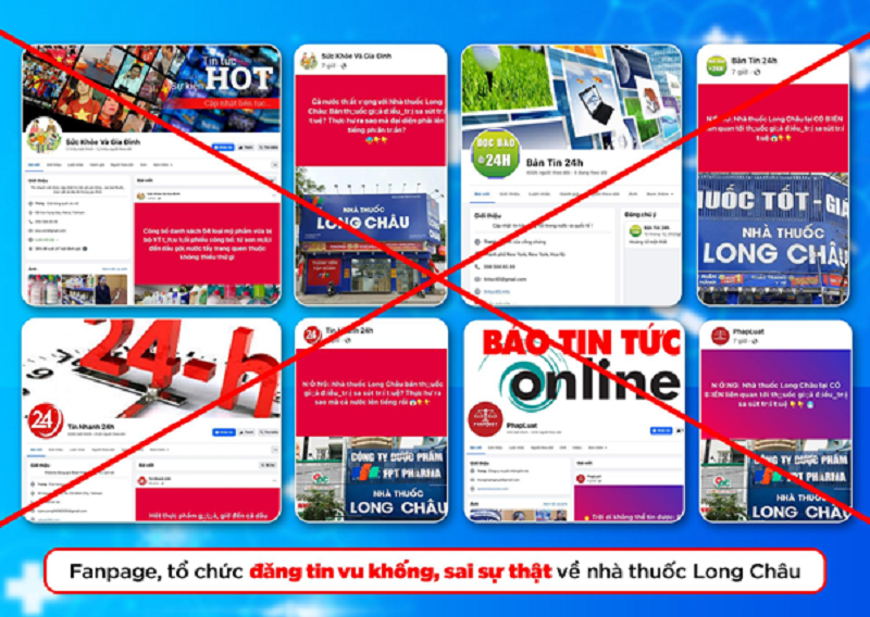 Một số trang thông tin đưa thông tin sai sự thật, vu khống nhà thuốc Long Châu.