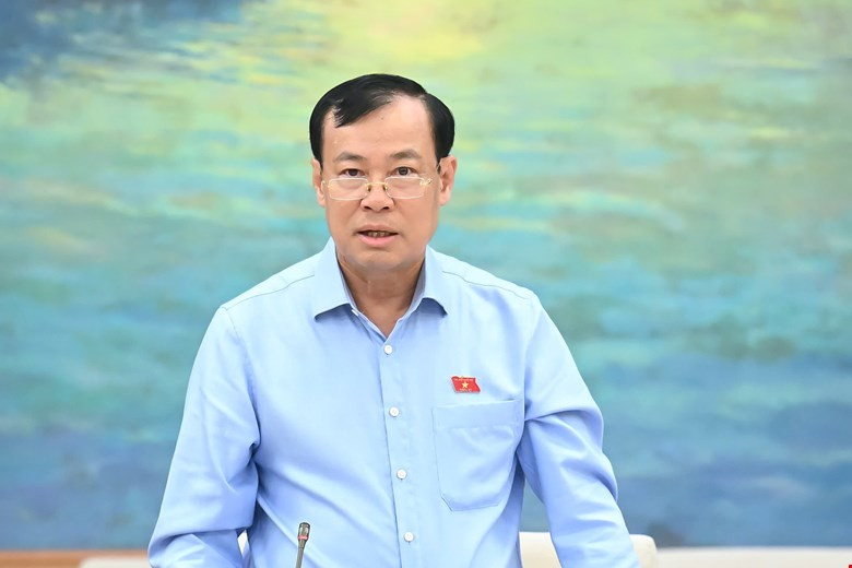 Chủ nhiệm Ủy ban Quốc phòng, An ninh và Đối ngoại Lê Tấn Tới phát biểu tại phiên họp