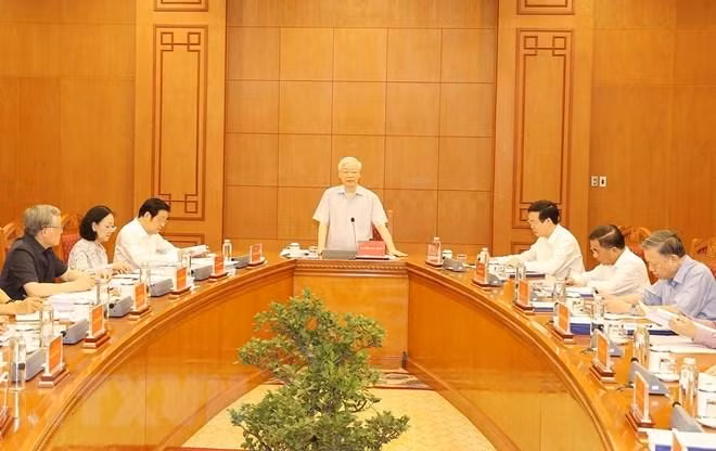 Tổng Bí thư Nguyễn Phú Trọng phát biểu chỉ đạo cuộc họp