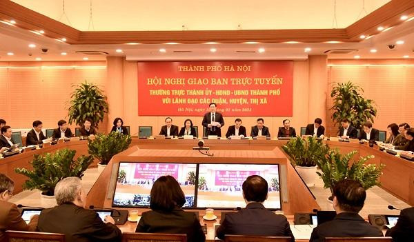 Bí thư Thành ủy Vương Đình Huệ phát biểu khai mạc hội nghị