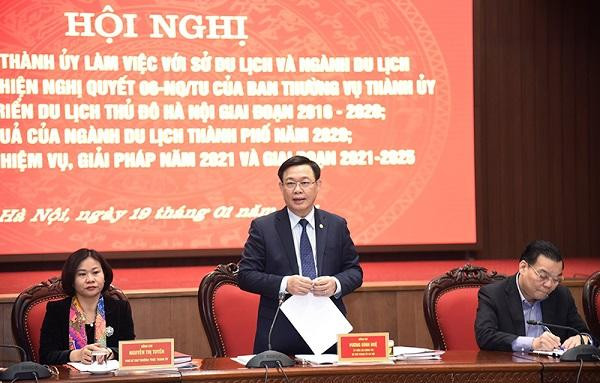 Bí thư Thành ủy Vương Đình Huệ phát biểu tại buổi làm việc với Sở Du lịch Bí thư Thành ủy Vương Đình Huệ phát biểu tại buổi làm việc với Sở Du lịch