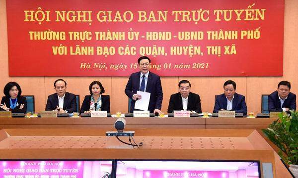 Bí thư Thành ủy Vương Đình Huệ phát biểu kết luận hội nghị