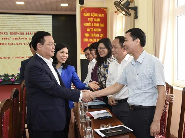 Bí thư Thành ủy Vương Đình Huệ làm việc với Đảng bộ quận Cầu Giấy