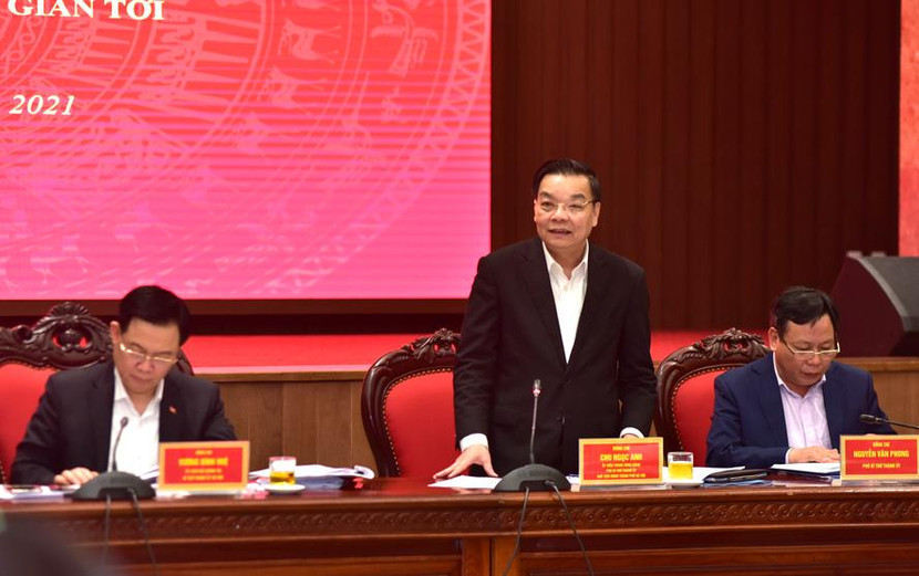 Chủ tịch UBND TP Hà Nội Chu Ngọc Anh phát biểu tại buổi làm việc Chủ tịch UBND TP Hà Nội Chu Ngọc Anh phát biểu tại buổi làm việc