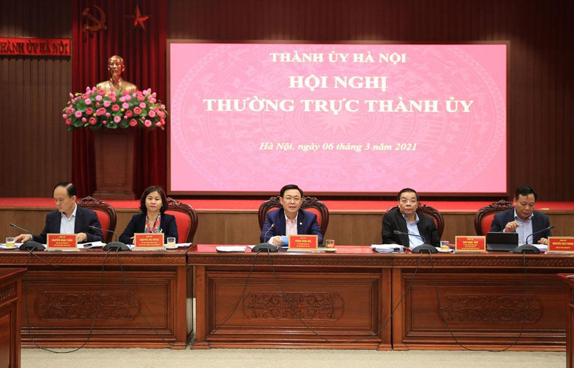 Thường trực Thành ủy Hà Nội chủ trì cuộc họp ngày 6-3