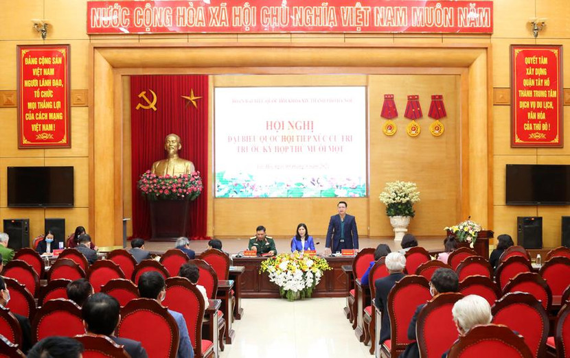 Quang cảnh hội nghị tiếp xúc cử tri tại Hà Nội ngày 3-3 Quang cảnh hội nghị tiếp xúc cử tri tại Hà Nội ngày 3-3