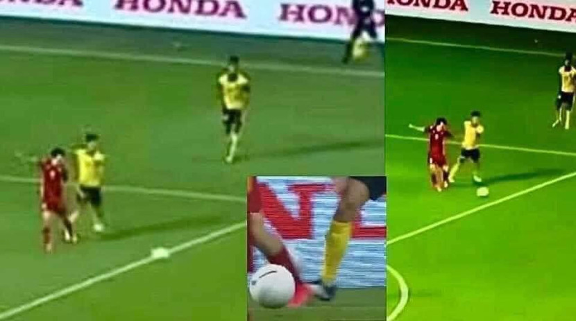 Brendan (Malaysia) đã đá vào chân Văn Toàn và quyết định thổi phạt đền là chính xác Brendan (Malaysia) đã đá vào chân Văn Toàn và quyết định thổi phạt đền là chính xác