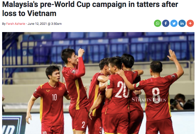 Báo chí Malaysia thừa nhận trận thua Việt Nam đã chôn vùi giấc mơ World Cup 2022 của đội nhà