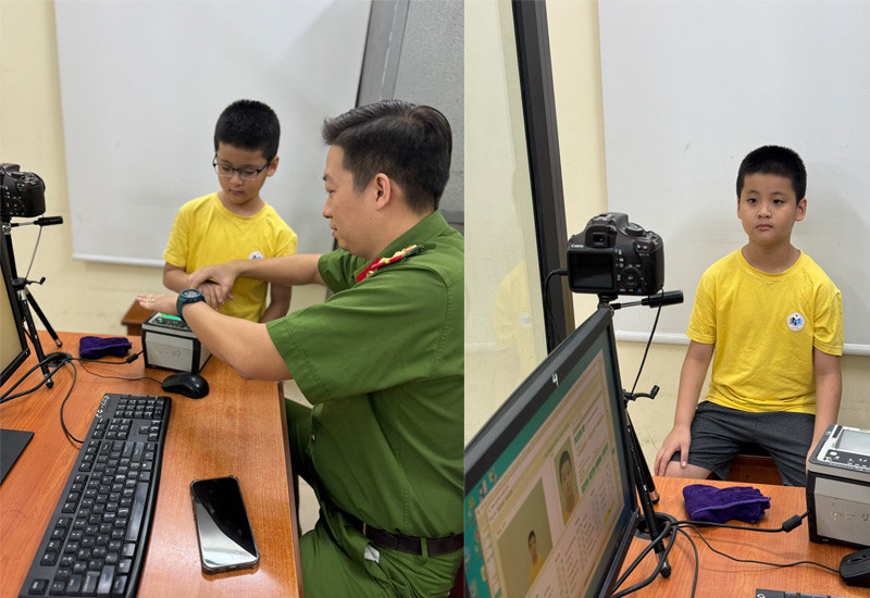 Một trong những công dân nhỏ tuổi đầu tiên được làm thủ tục cấp căn cước