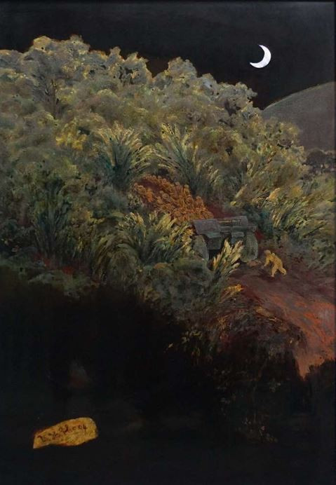 "Kéo pháo Điện Biên"-Trần Đình Thọ, sơn mài, 1994 "Kéo pháo Điện Biên"-Trần Đình Thọ, sơn mài, 1994