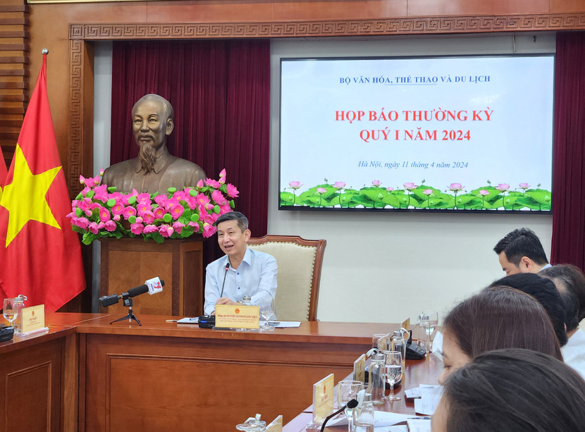 Quang cảnh buổi họp báo thường kỳ quý I/2024 sáng ngày 11/4 tại Hà Nội Quang cảnh buổi họp báo thường kỳ quý I/2024 sáng ngày 11/4 tại Hà Nội