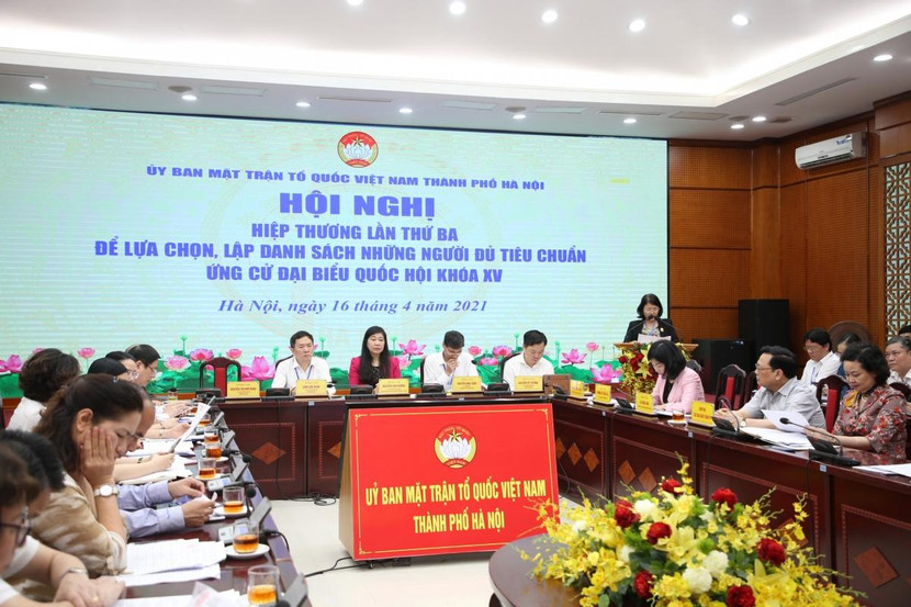 Hà Nội vừa tổ chức hội nghị hiệp thương lần 3 để lựa chọn, lập danh sách những người đủ tiêu chuẩn ứng cử ĐBQH