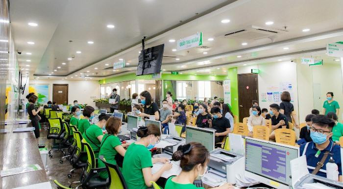 Khu vực tiếp đón bệnh nhân của bệnh viện được mở rộng với quy mô gần gấp 3 lần trước đó