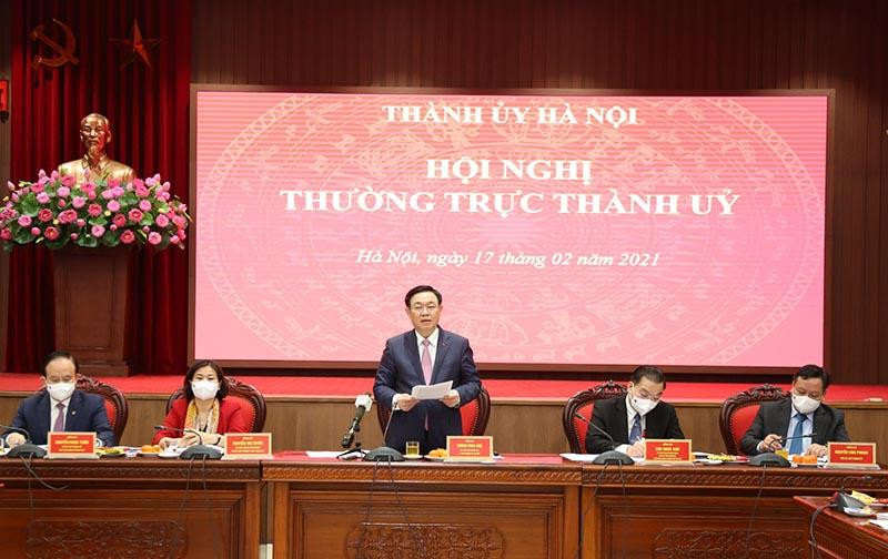Bí thư Thành ủy Vương Đình Huệ chủ trì hội nghị